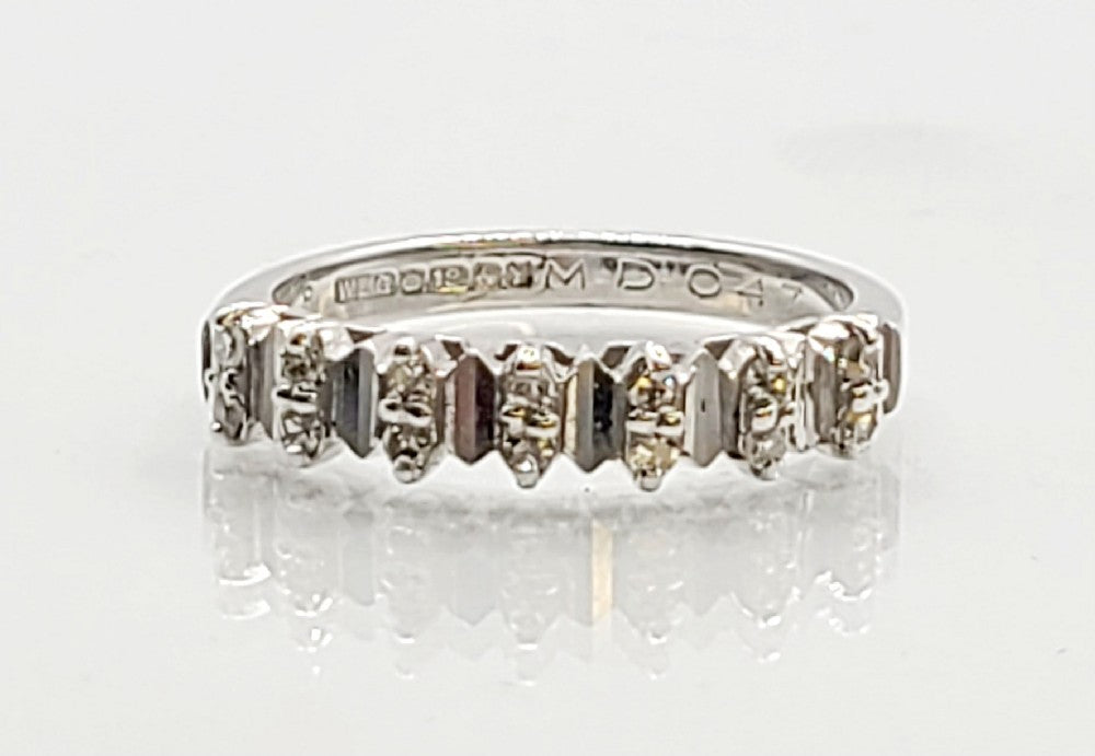 18ct White Gold Diamond Half Eternity Ring (N1/2)