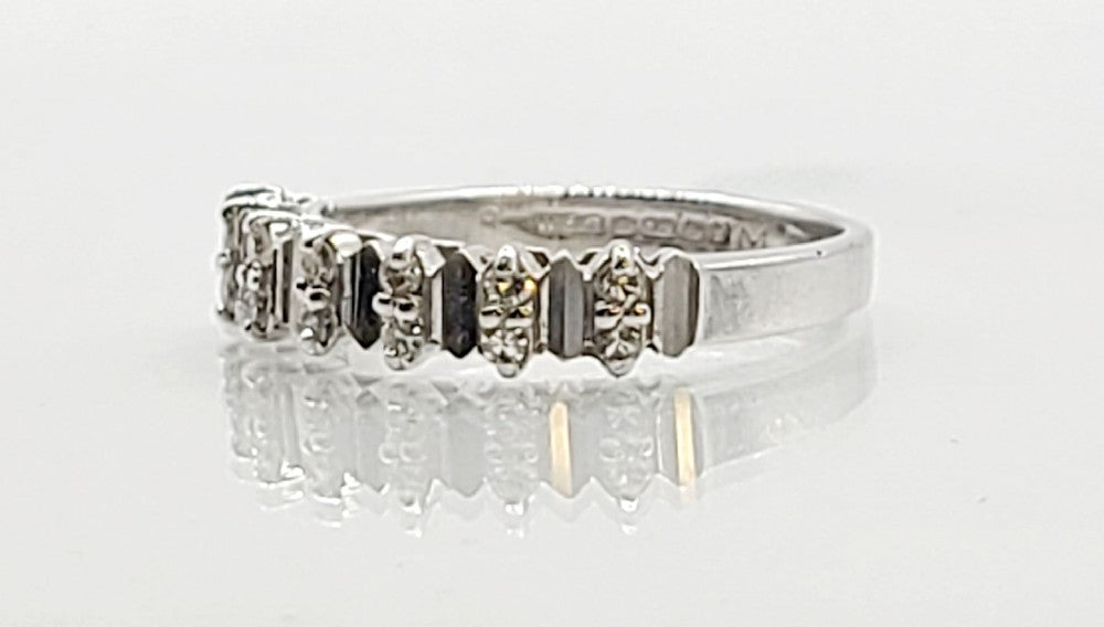 18ct White Gold Diamond Half Eternity Ring (N1/2)