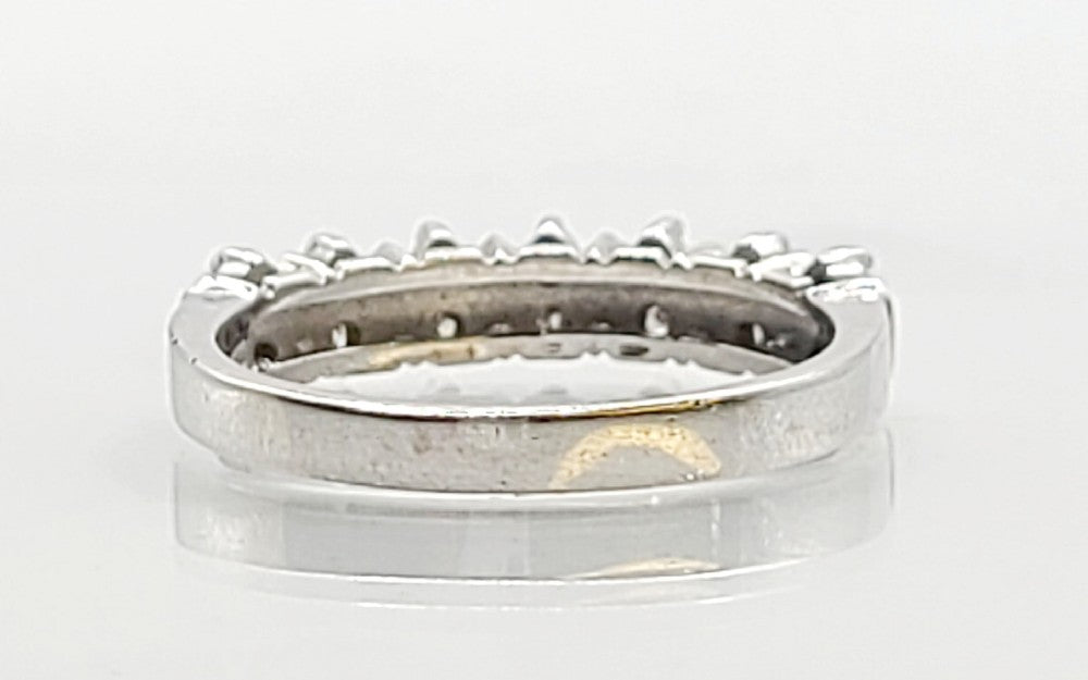 18ct White Gold Diamond Half Eternity Ring (N1/2)