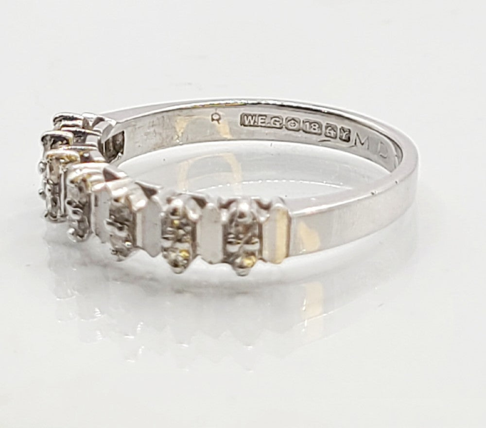 18ct White Gold Diamond Half Eternity Ring (N1/2)