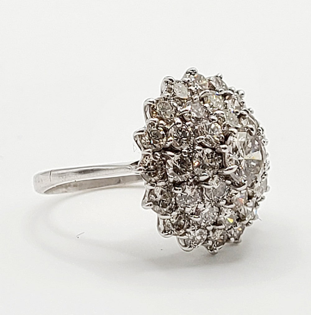 Diamond Cluster 3.5ct 18ct White Gold Ring (N)