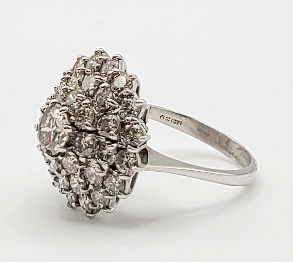 Diamond Cluster 3.5ct 18ct White Gold Ring (N)
