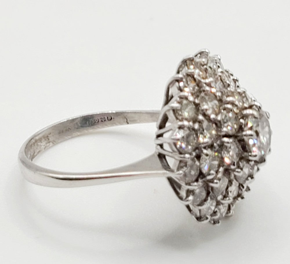 Diamond Cluster 3.5ct 18ct White Gold Ring (N)