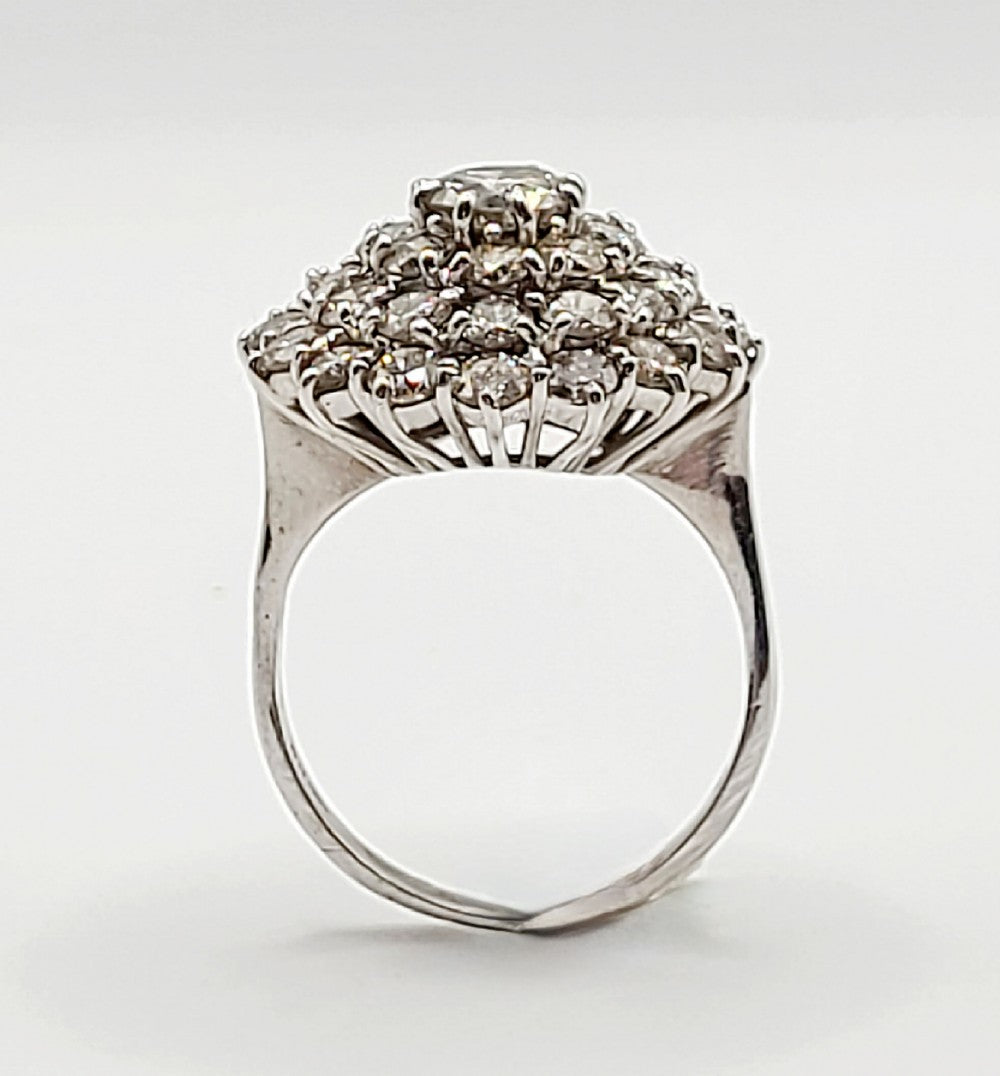 Diamond Cluster 3.5ct 18ct White Gold Ring (N)