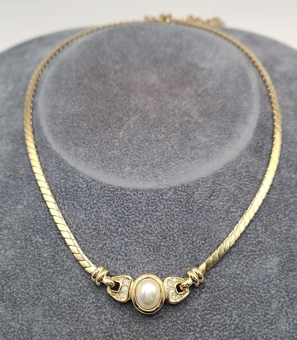 Dior Germany Pearl Gold Plated Designer Choker