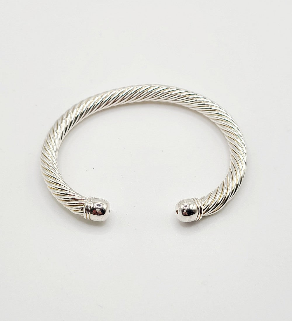 Silver Mordernist Torque Bangle
