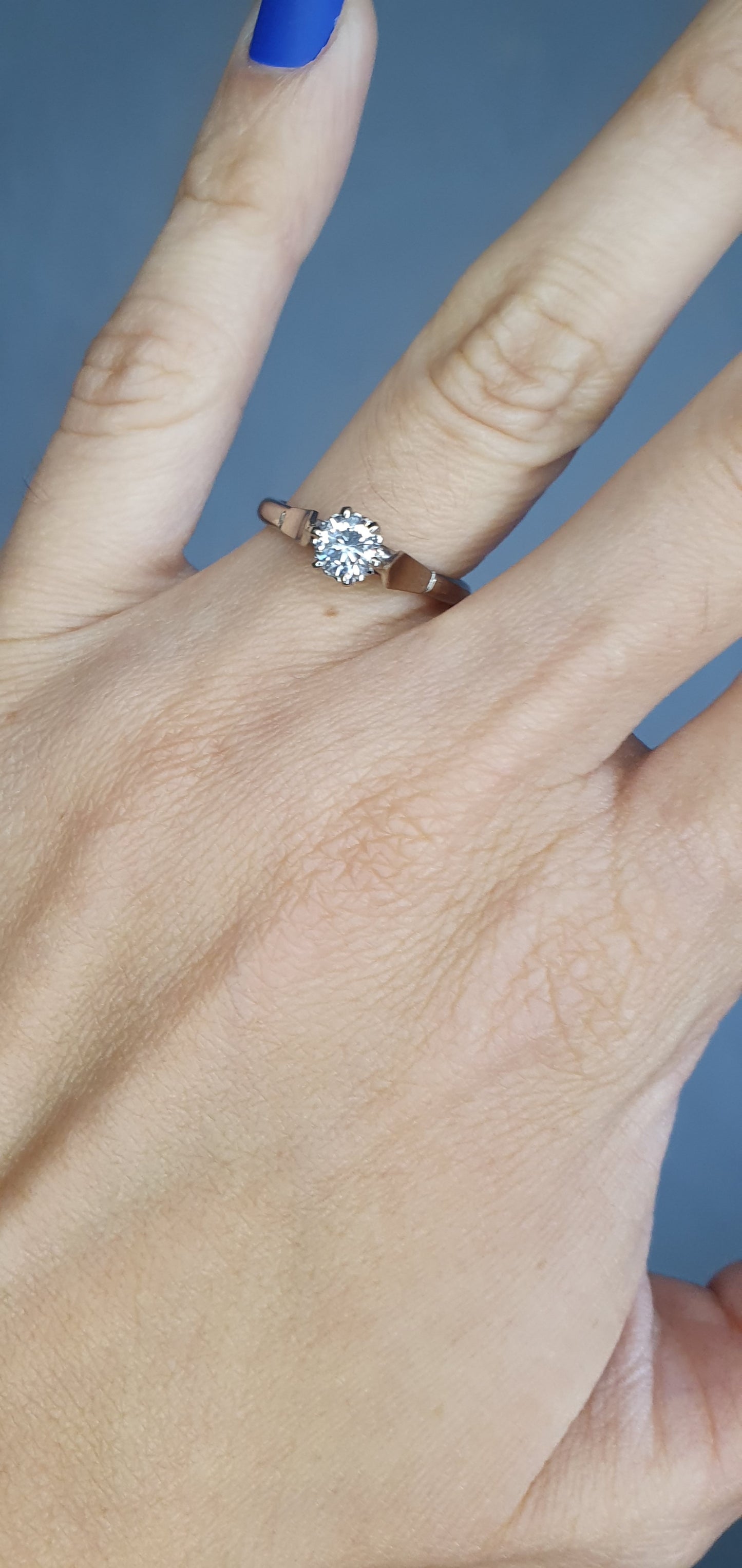 Vintage 18ct White Gold Diamond Solitaire - Size N