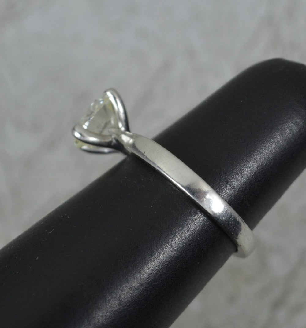 Diamond Solitaire Very Slight Inclusion 2.09ct Solid 950 Platinum Ring Certified - Size L