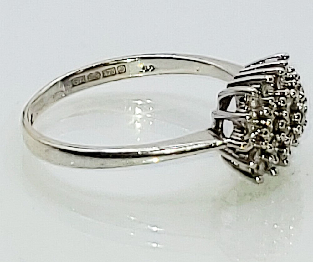 Diamond 0.5ct 9ct White Gold Cluster Ring (T)