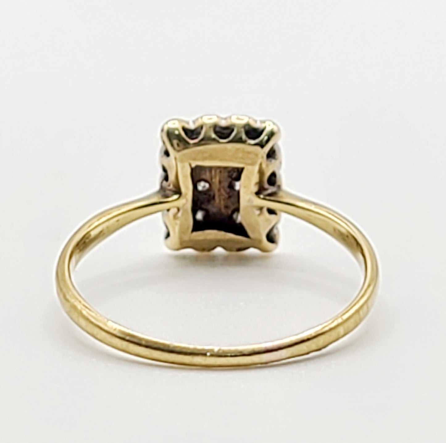 1920s Art Deco Platinum Diamond 18ct Gold Panel Ring