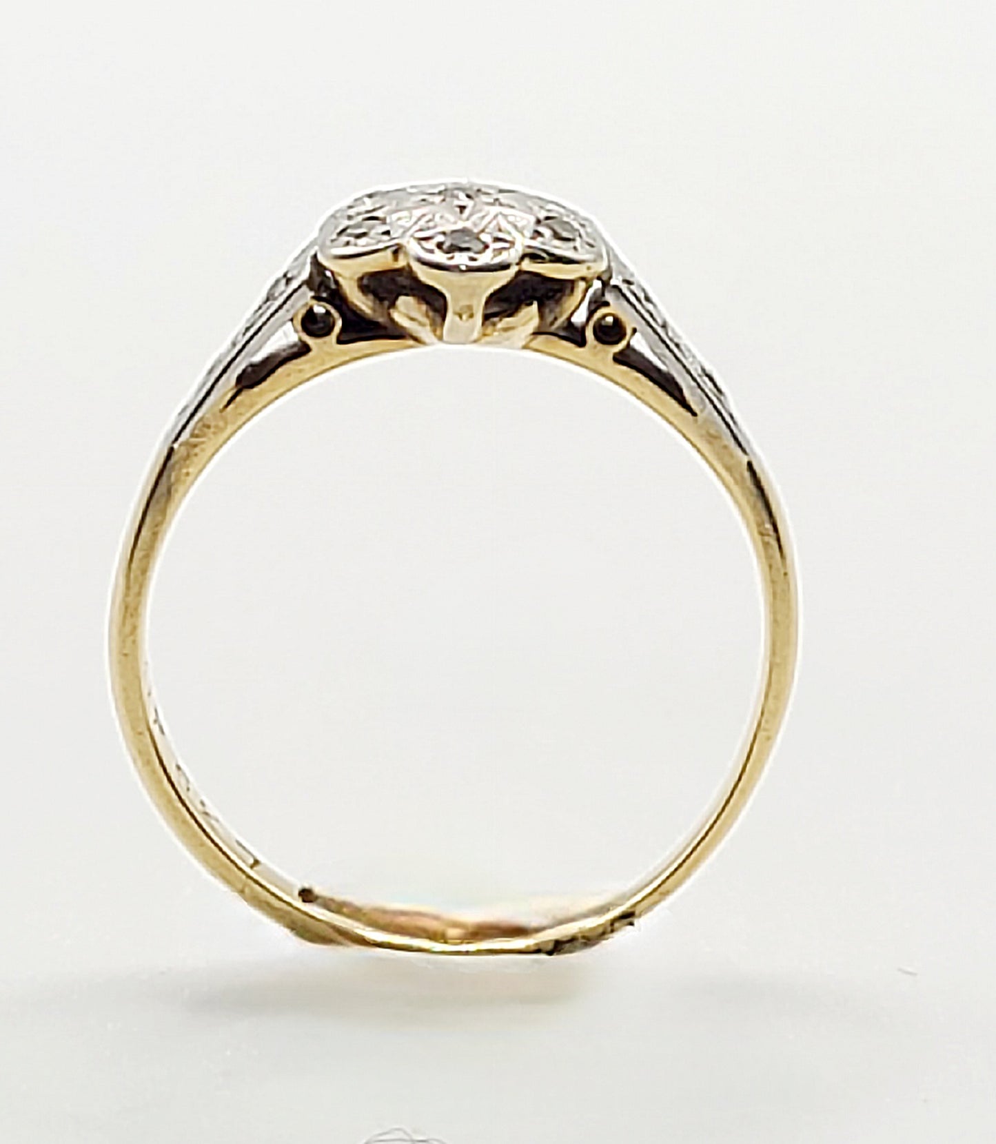 Art Deco Diamond Daisy 18ct Gold & Platinum Ring c1920s