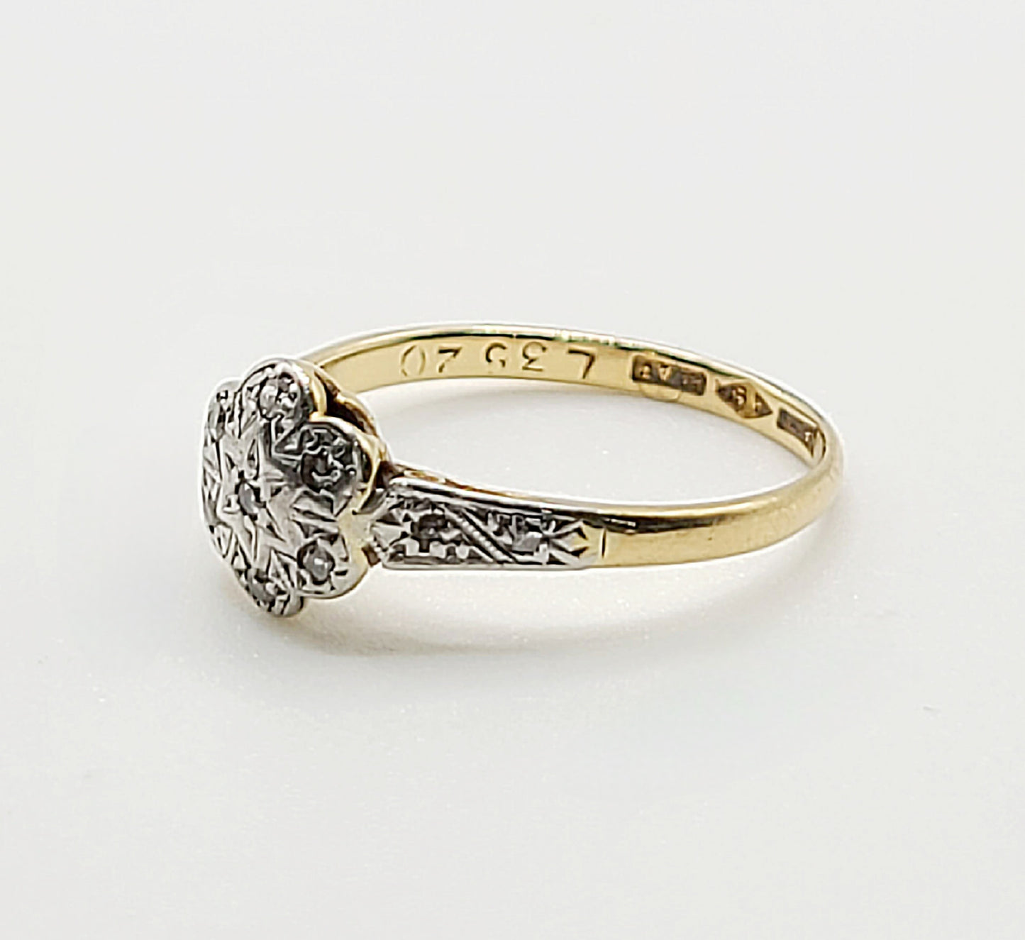 Art Deco Diamond Daisy 18ct Gold & Platinum Ring c1920s