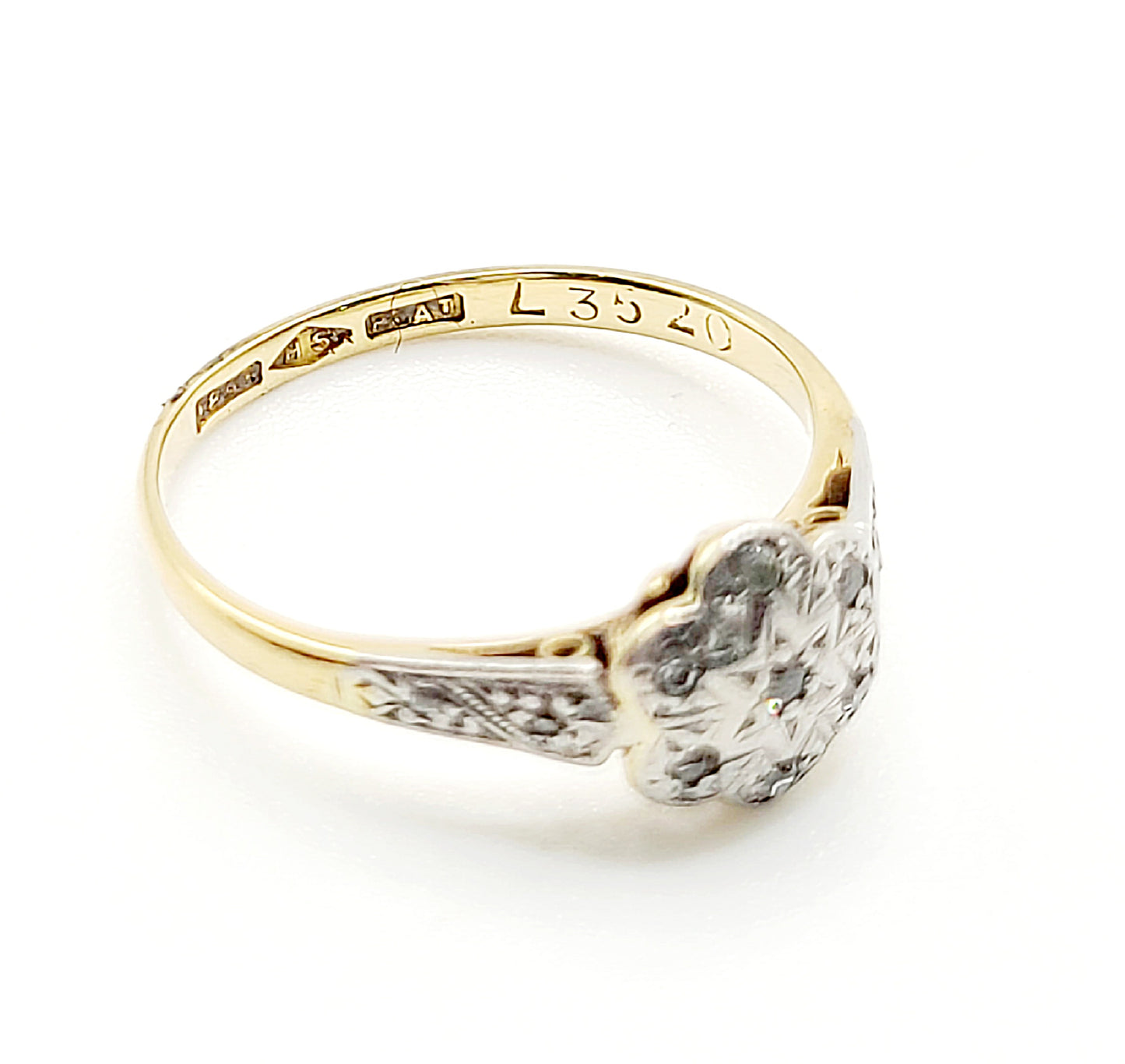 Art Deco Diamond Daisy 18ct Gold & Platinum Ring c1920s