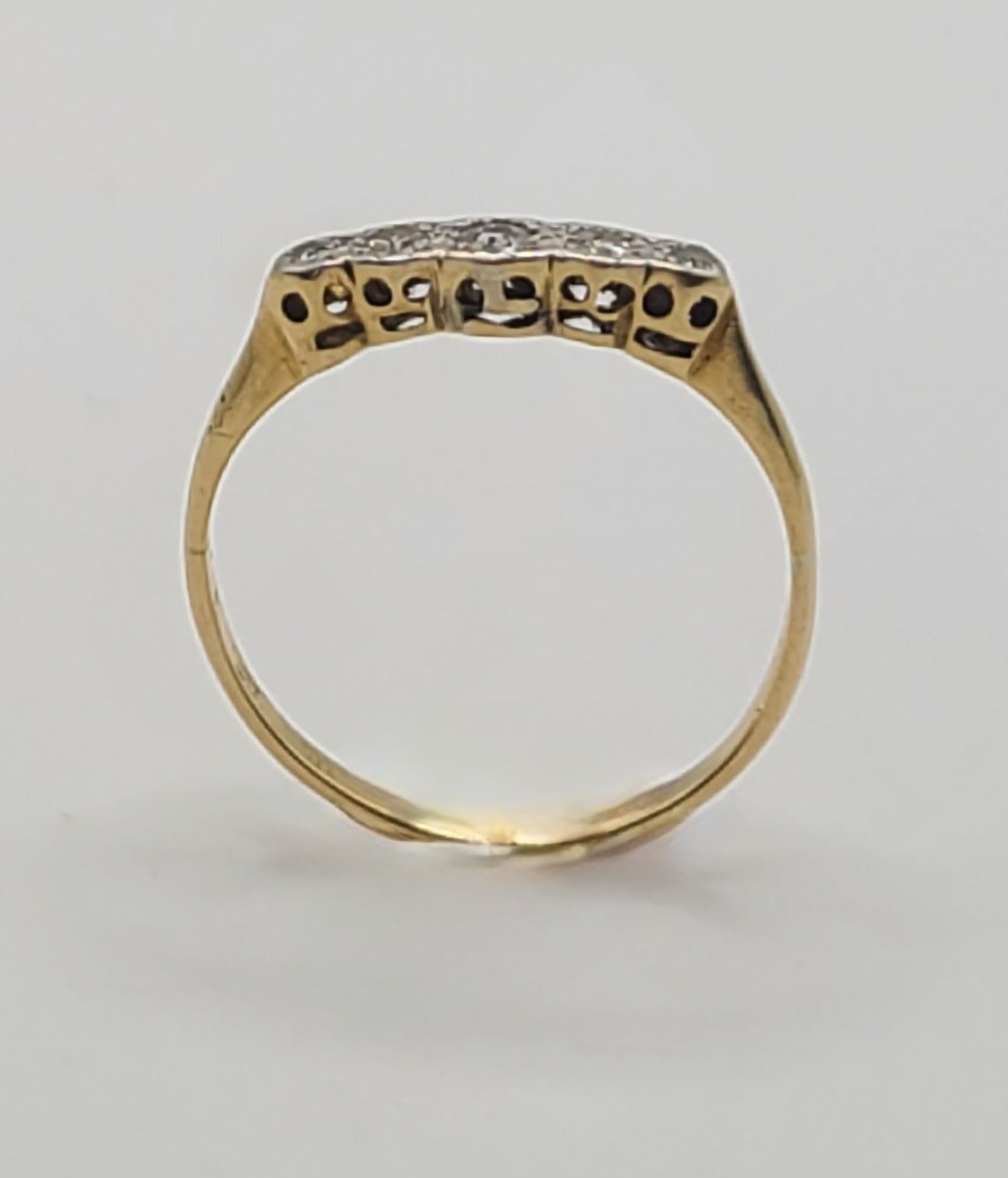 Art Deco 5 Stone Diamond & Platinum 18ct Gold Ring