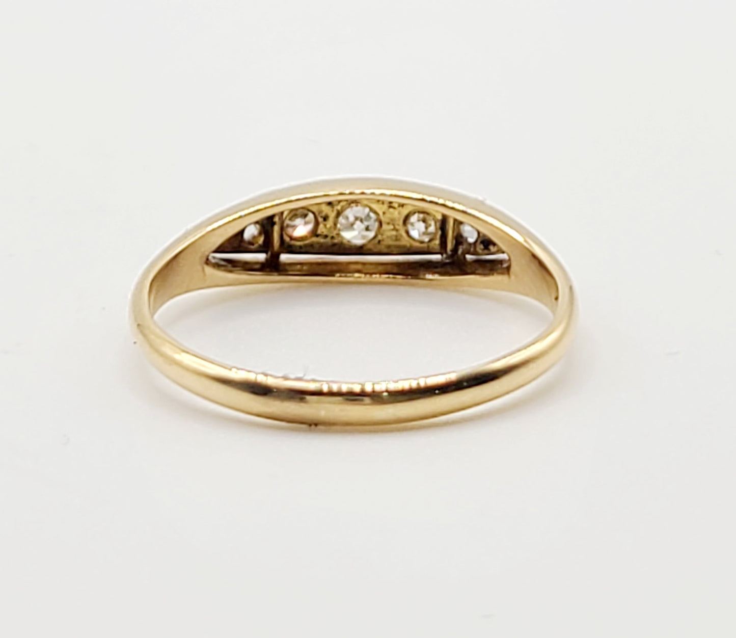 Art Deco 5 Stone Diamond Platinum & 18ct Gold Ring c1920s