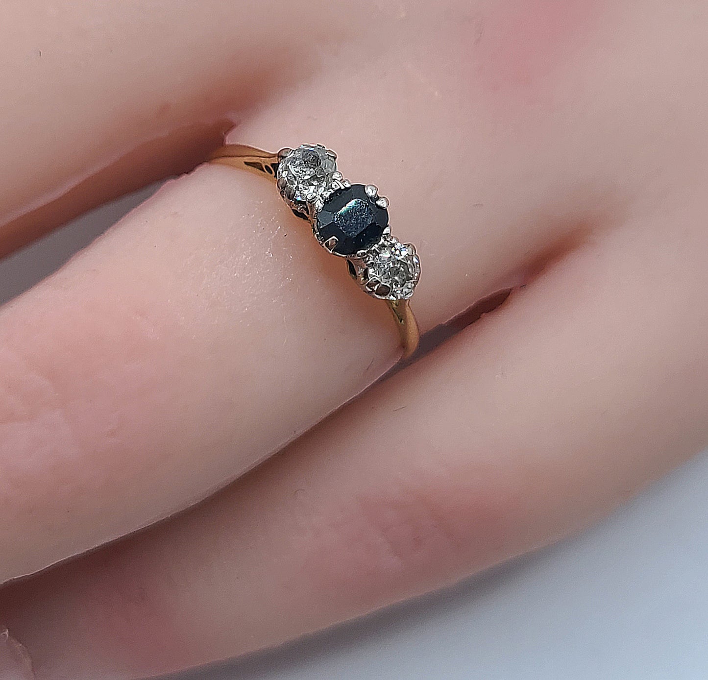 Art Deco Diamond & Sapphire 18ct Gold