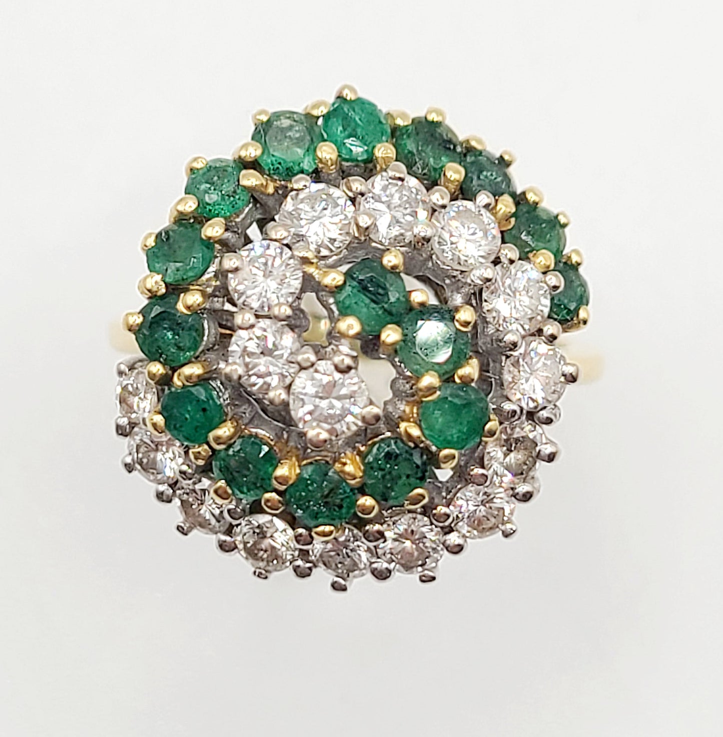 Emerald & Diamond (approx 2cts) ‘Infinity’ swirl 18ct Gold