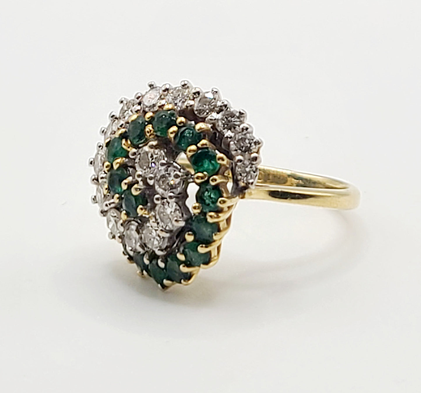 Emerald & Diamond (approx 2cts) ‘Infinity’ swirl 18ct Gold