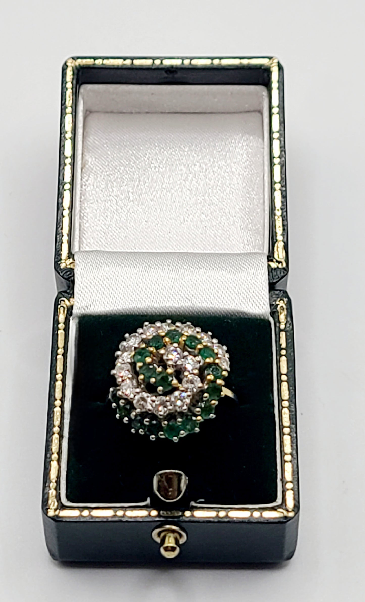 Emerald & Diamond (approx 2cts) ‘Infinity’ swirl 18ct Gold