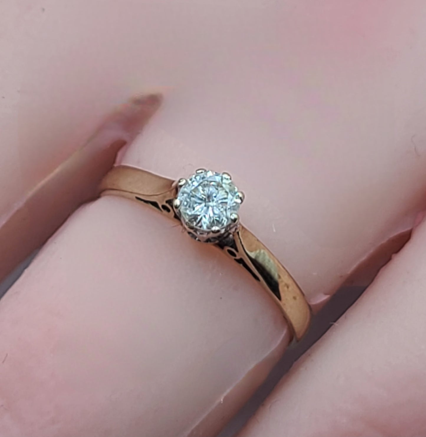18ct Diamond Solitaire Ring London pre 1975