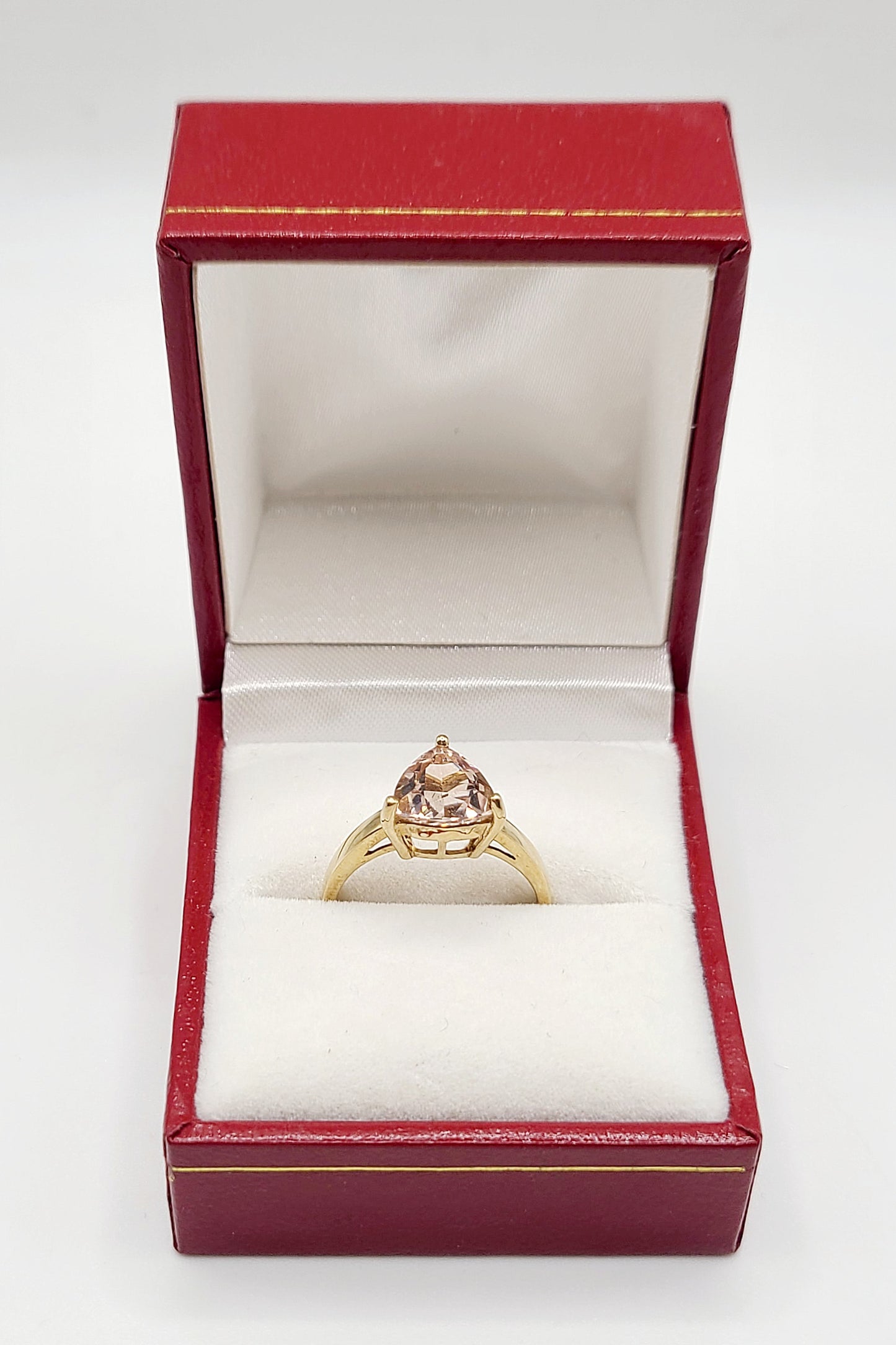 Trillian Cut Morganite on 9ct Gold Ring (N)