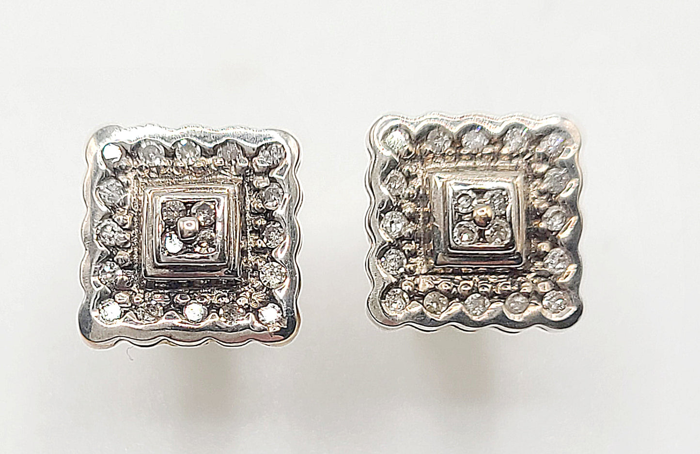 Diamond & 9ct White Gold Earrings