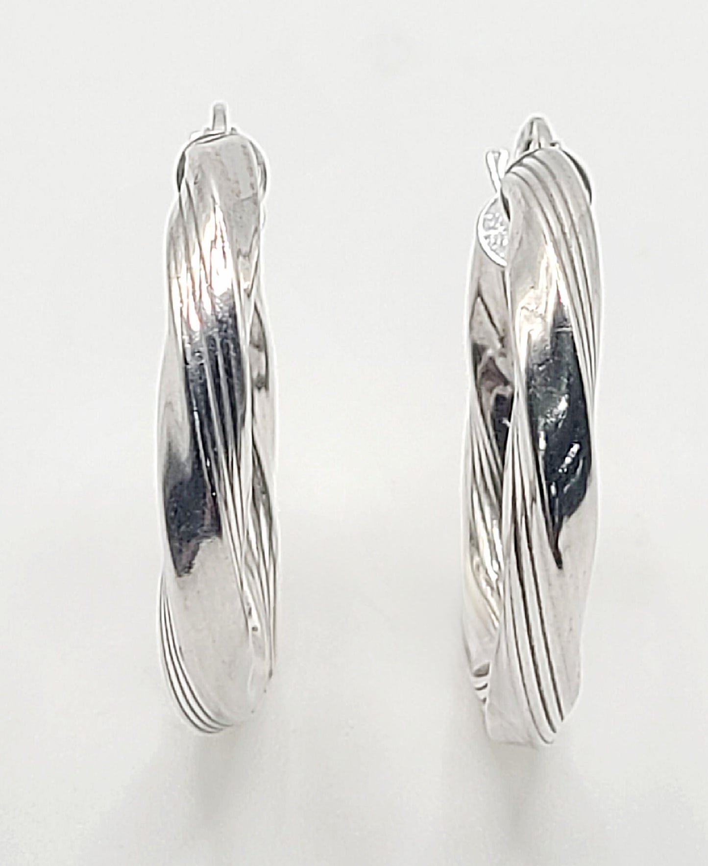 White 9ct Gold Hoop Earrings