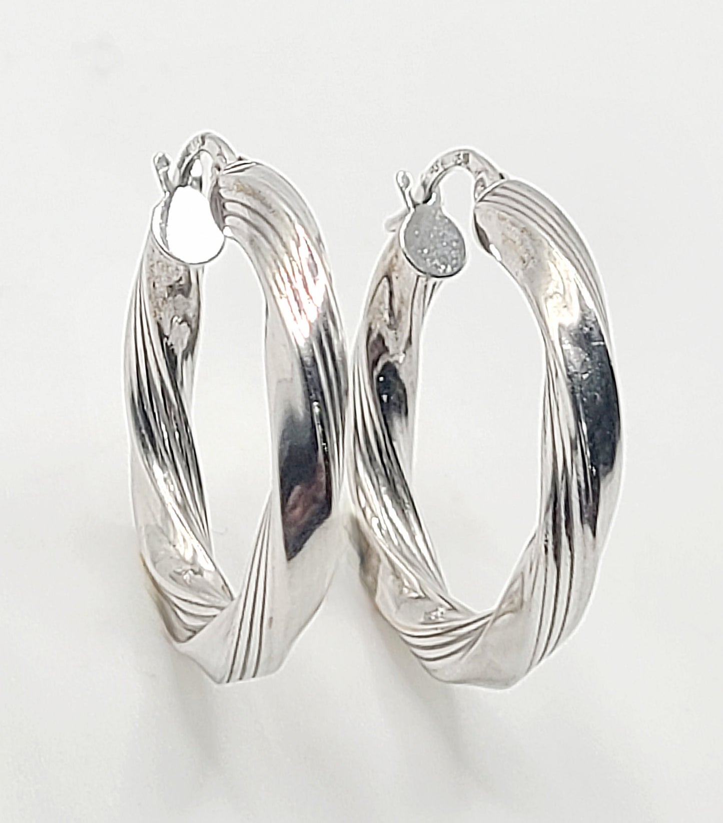 White 9ct Gold Hoop Earrings
