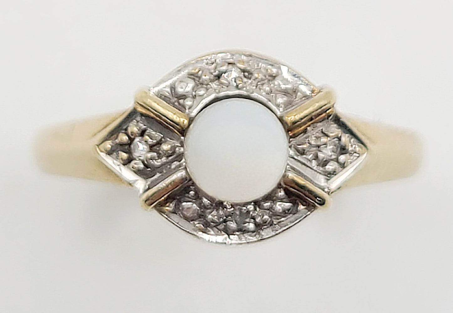 Natural Pearl Pave Diamond Setting 9ct Gold Band London