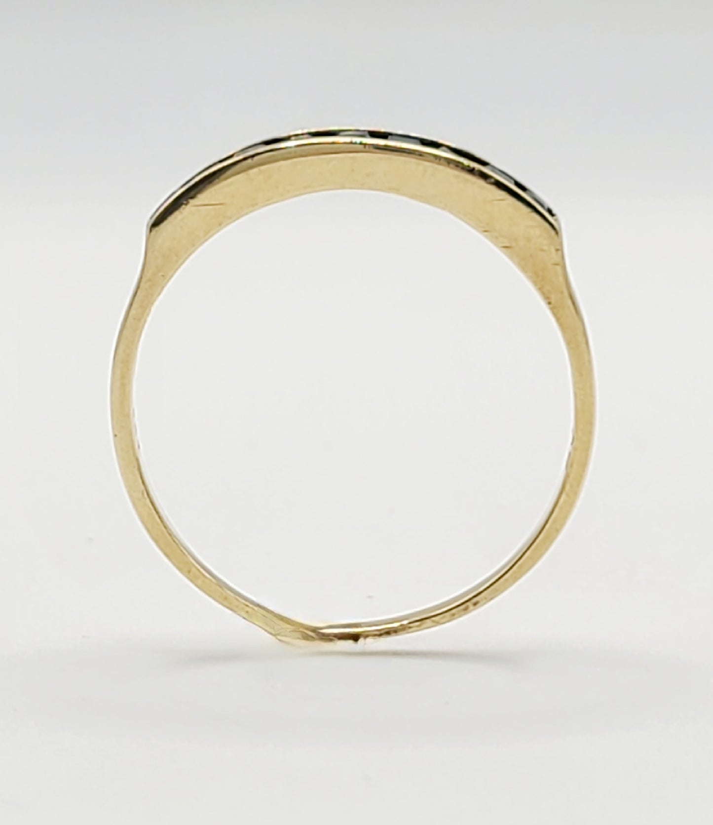 Princess Sapphires in Channel Setting on 14ct Yellow Gold Half Eternity Ring