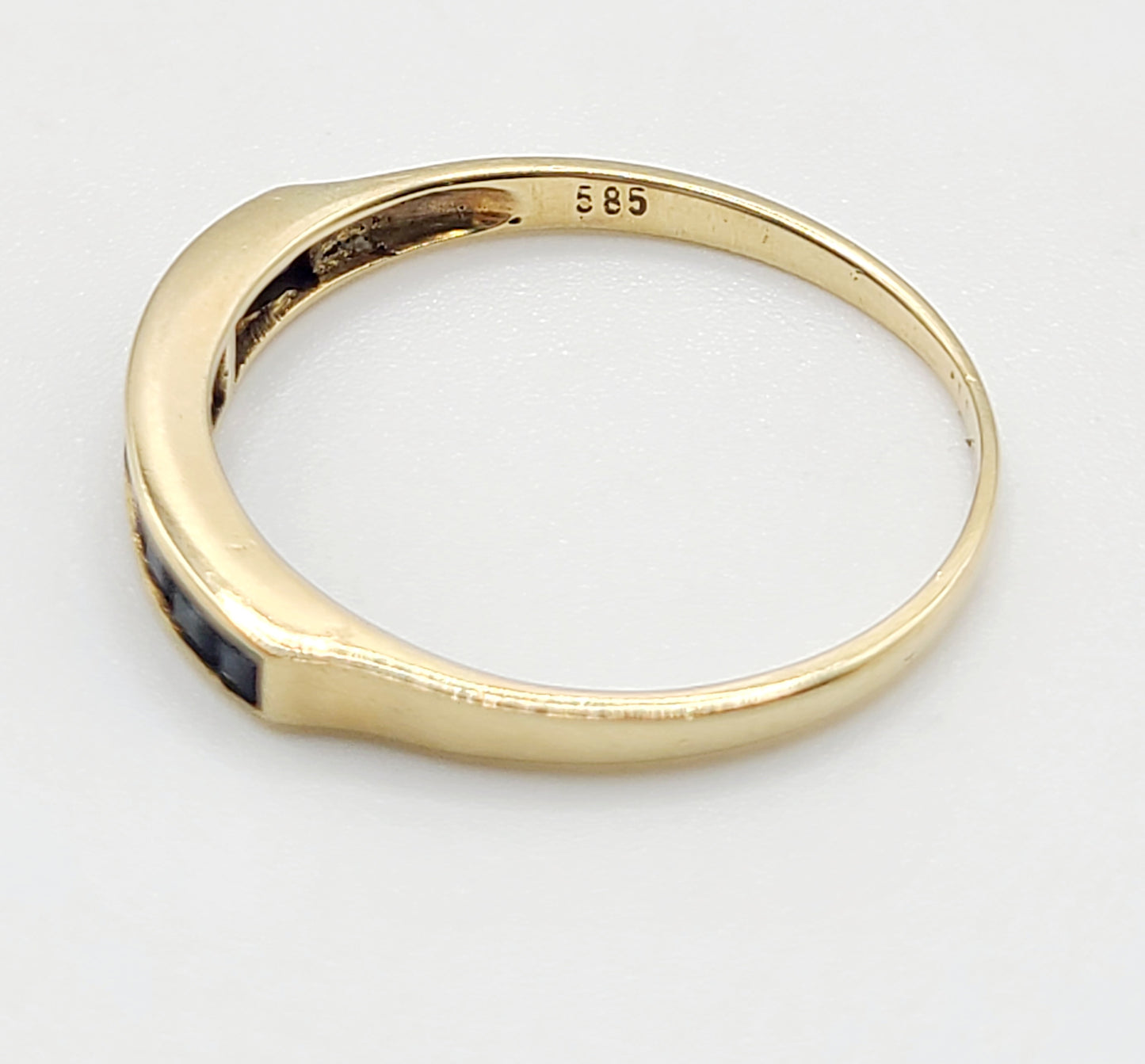 Princess Sapphires in Channel Setting on 14ct Yellow Gold Half Eternity Ring