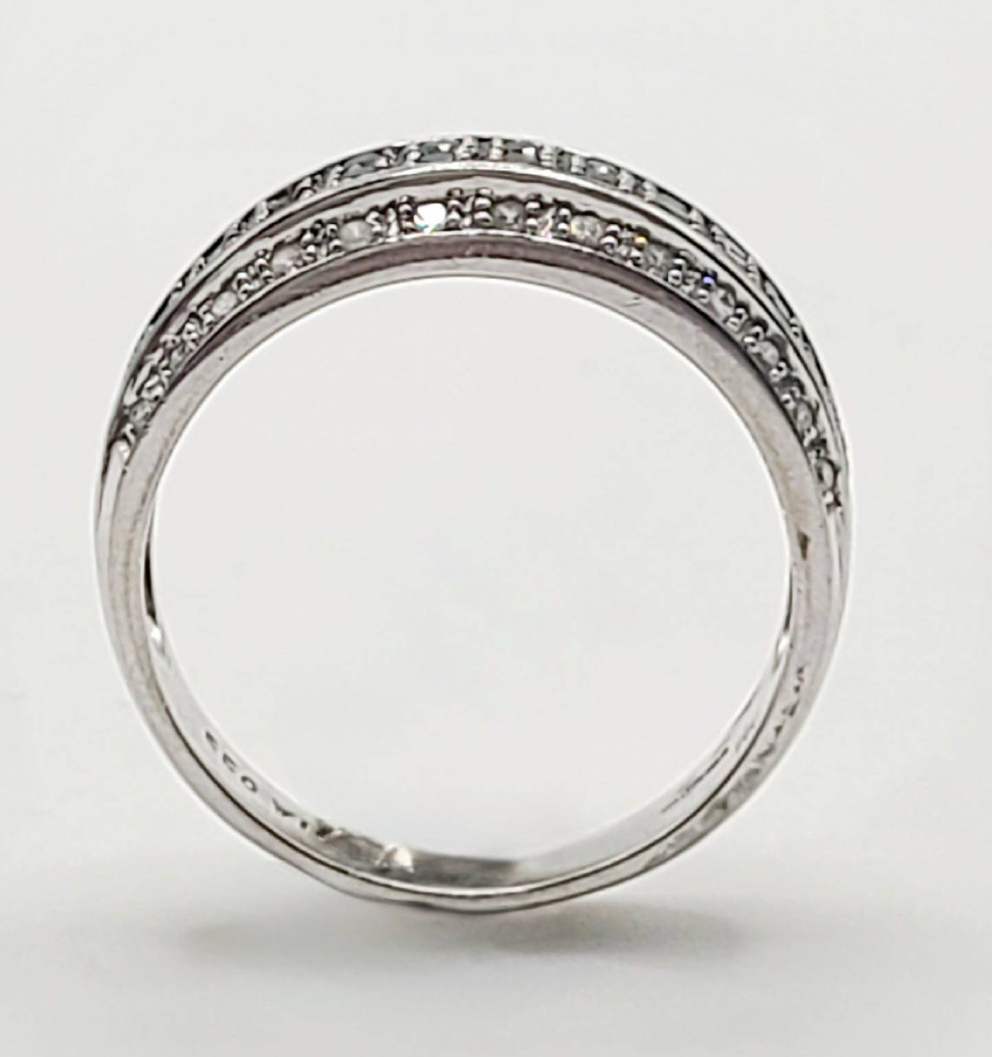 Black & White Diamond 9ct White Gold Band Ring