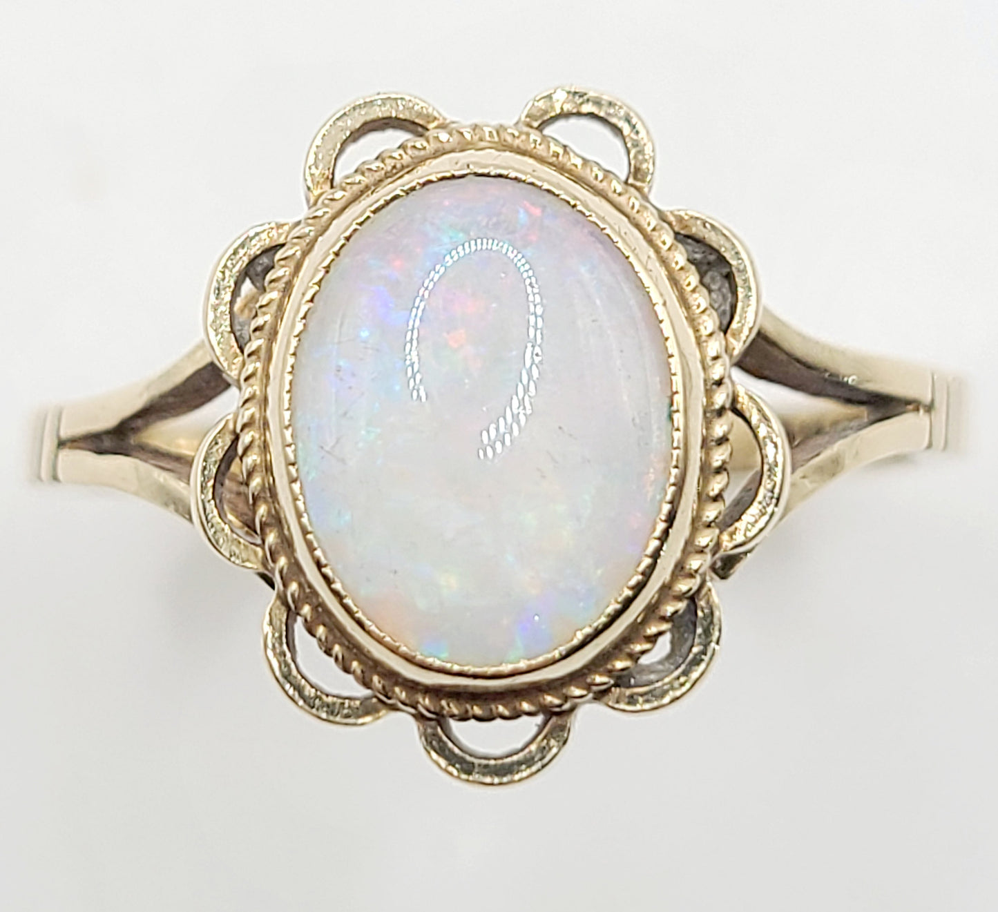 Asprey & Co Natural Opal on Hallmarked 9ct Gold Ring