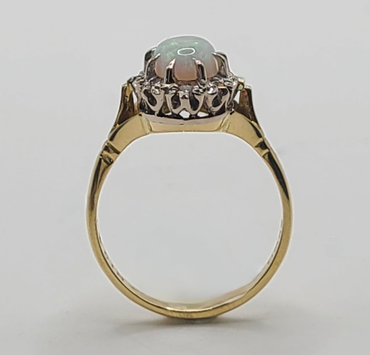 18ct Gold Opal & Diamond Cluster Ring