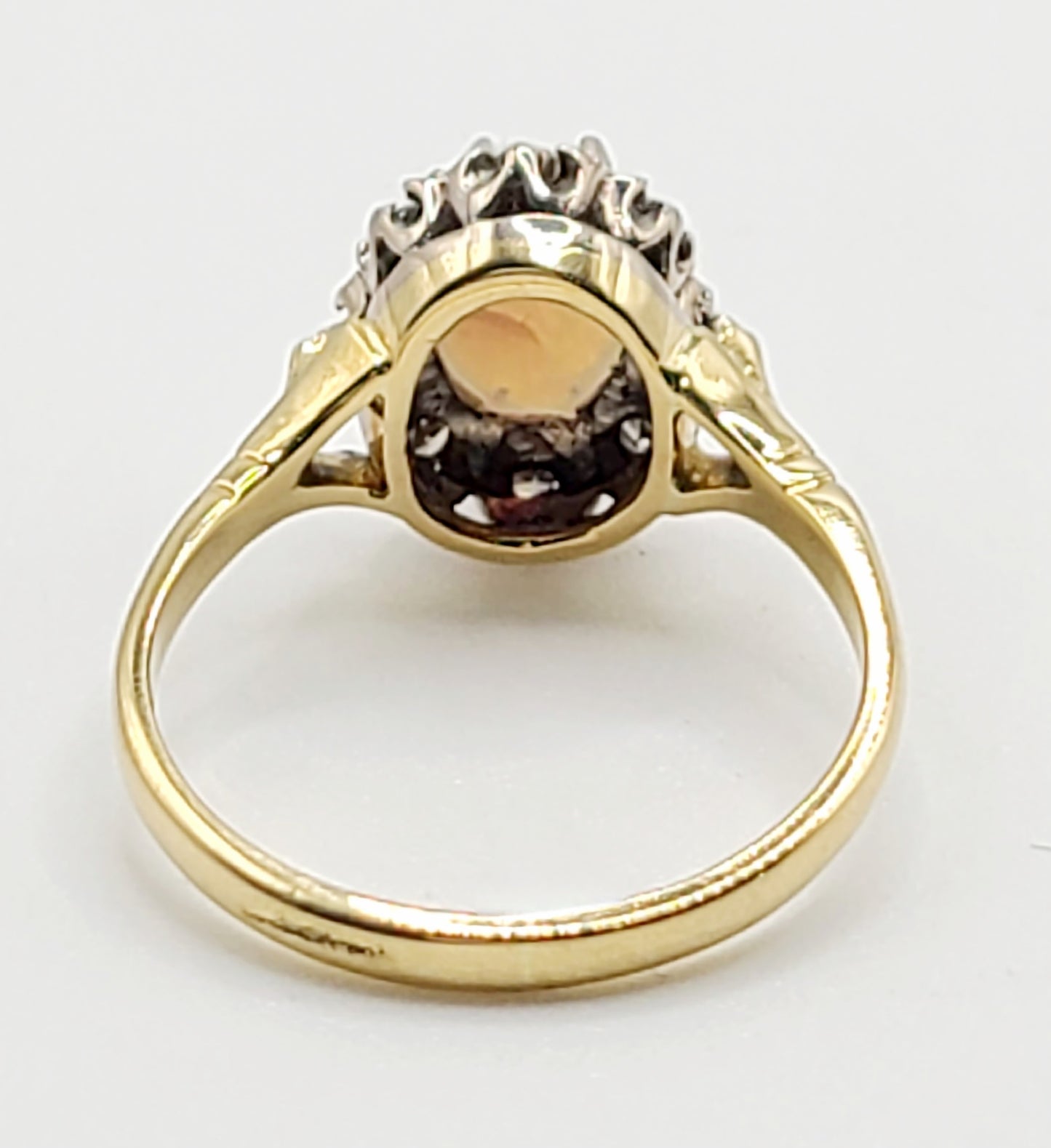 18ct Gold Opal & Diamond Cluster Ring