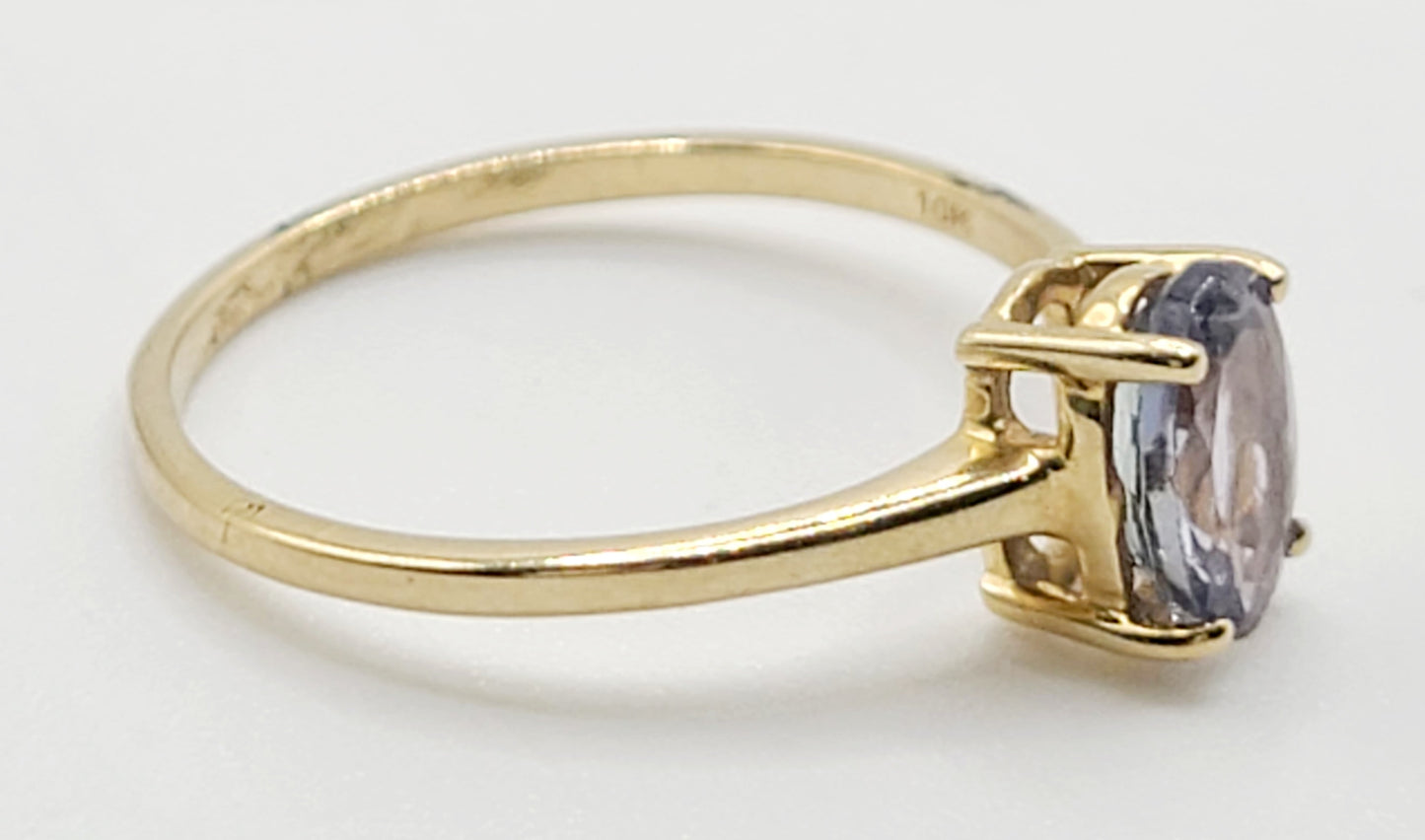 Cushion Cut Tanzanite on 10ct Gold Ring