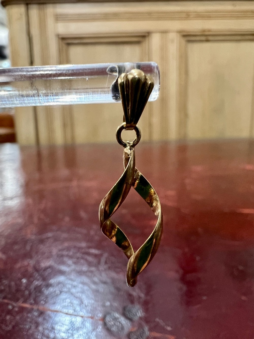 9ct Gold Swirl Twist Drop Earrings
