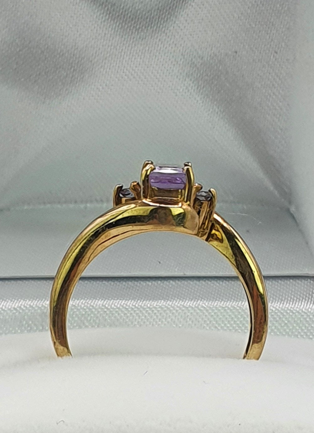 Baguette Cut Amethyst on 9ct Gold Ring