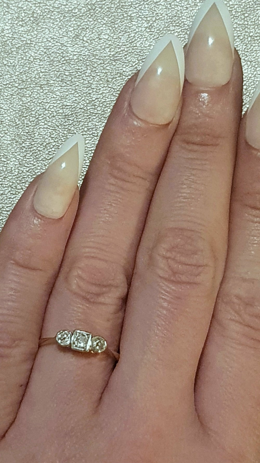 Art Deco Platinum Diamond Geometric 18ct Gold Ring