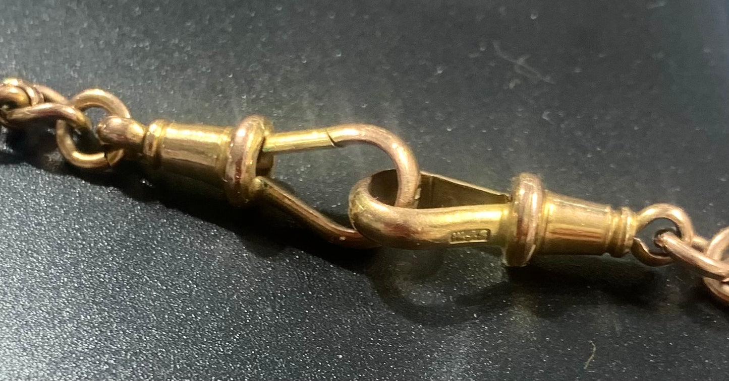 Antique Albert Chain 9ct Gold (all links hallmarked)