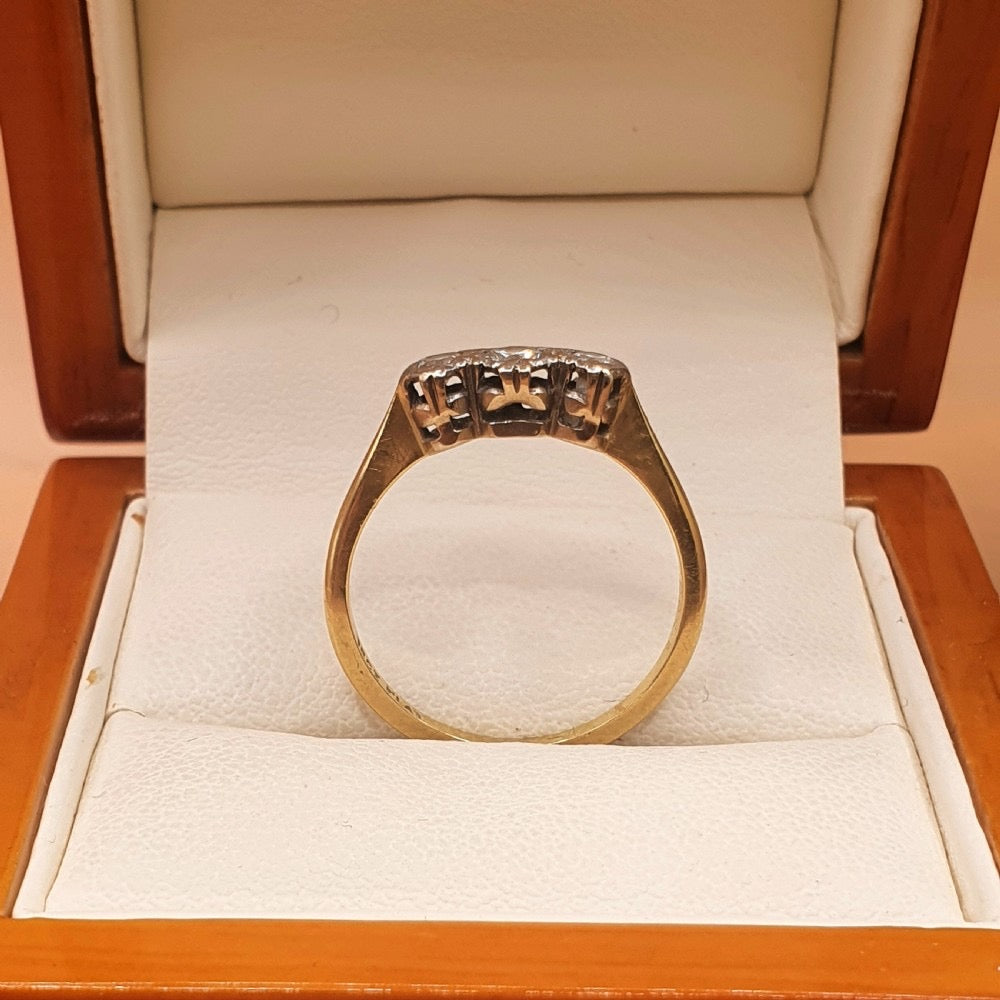 Art Deco Diamond, Platinum & 18ct Gold Trilogy Ring