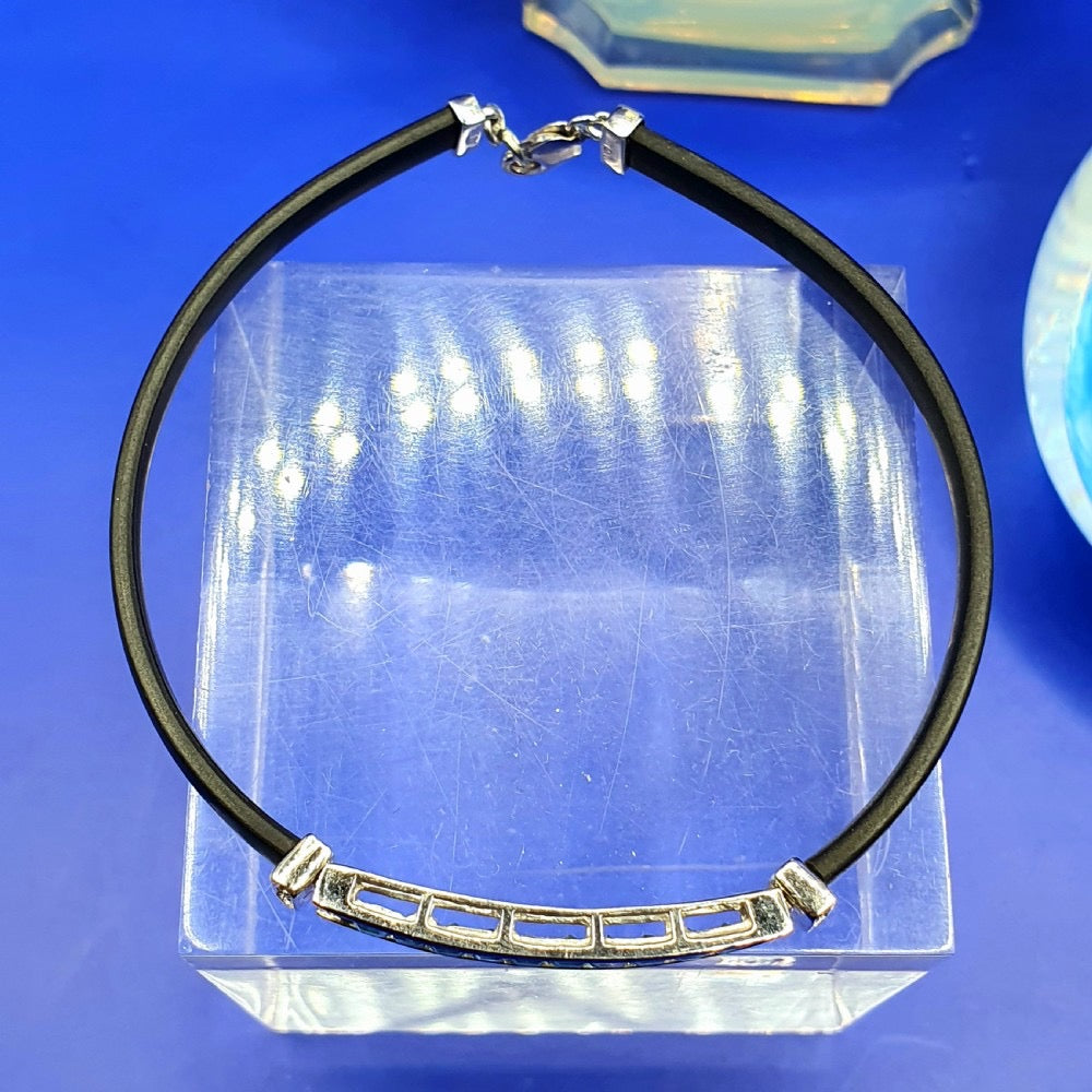 Princess Cut Blue Topaz Bracelet With Diamond Shoulders