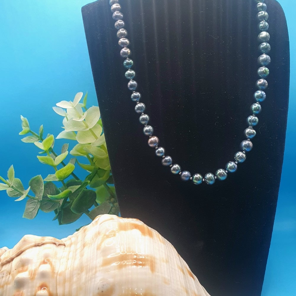 Blue Freshwater Pearl Necklace