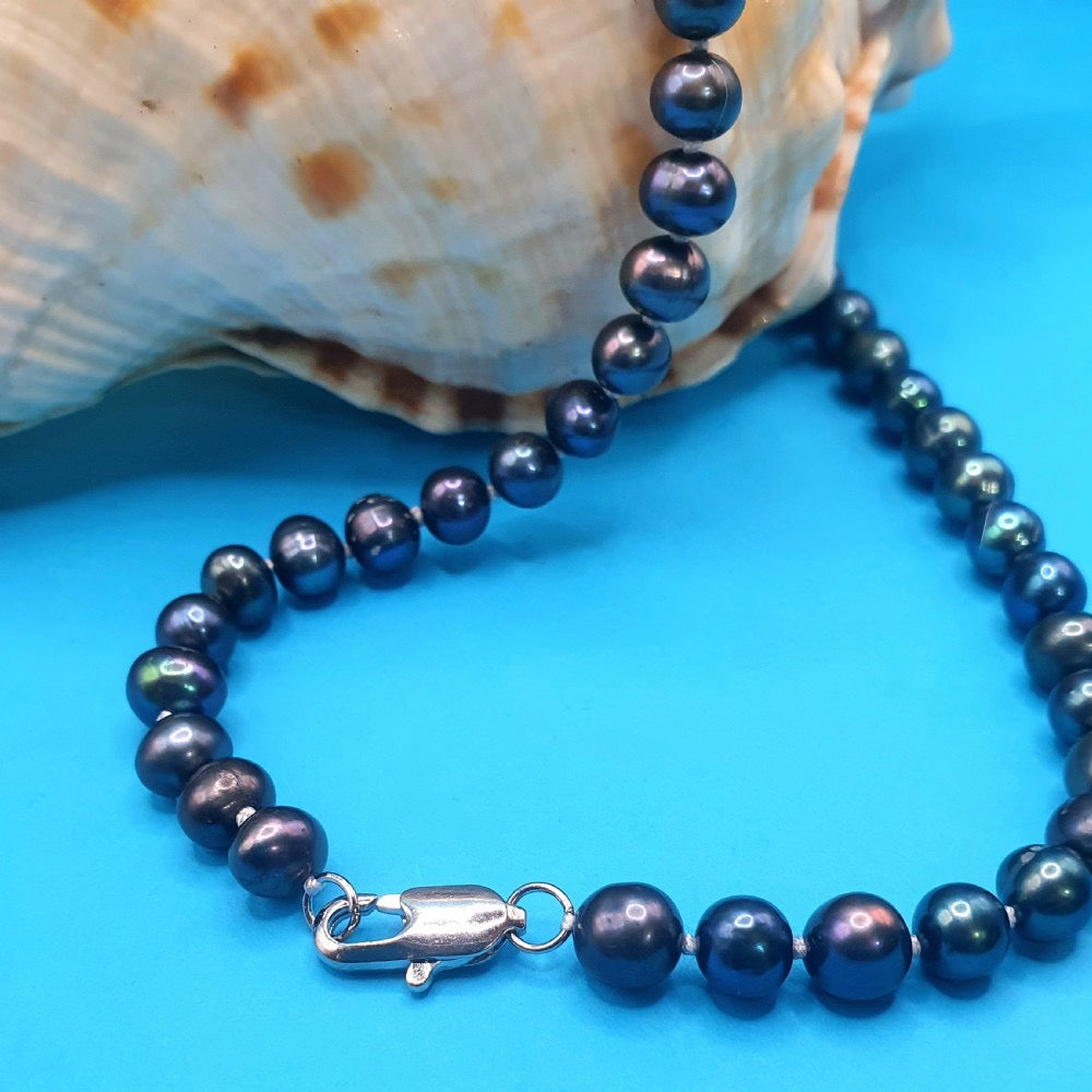 Blue Freshwater Pearl Necklace