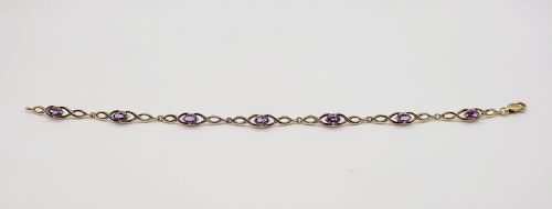 9ct Gold Amethyst Bracelet