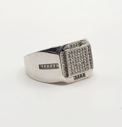 Silver CZ Signet Ring (U)