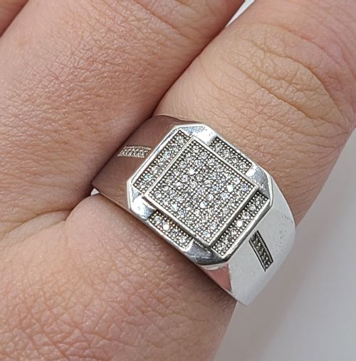 Silver CZ Signet Ring (U)