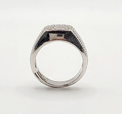 Silver & CZ Signet Ring (U)