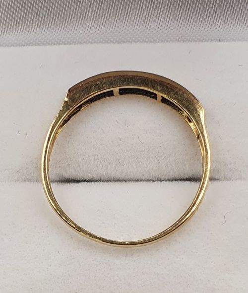 Princess Sapphires in Channel Setting on 14ct Yellow Gold Half Eternity Ring Size R