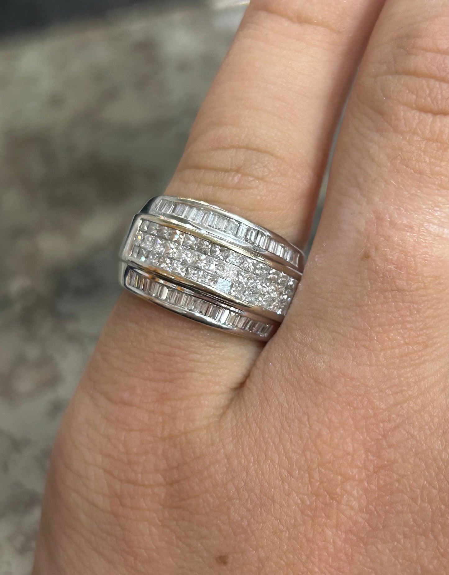 1.8ct Baguette Cut Natural Diamond Cluster Ring (L)
